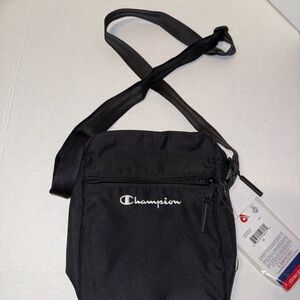 Champion Black Crossbody Shoulder Bag with White Logo